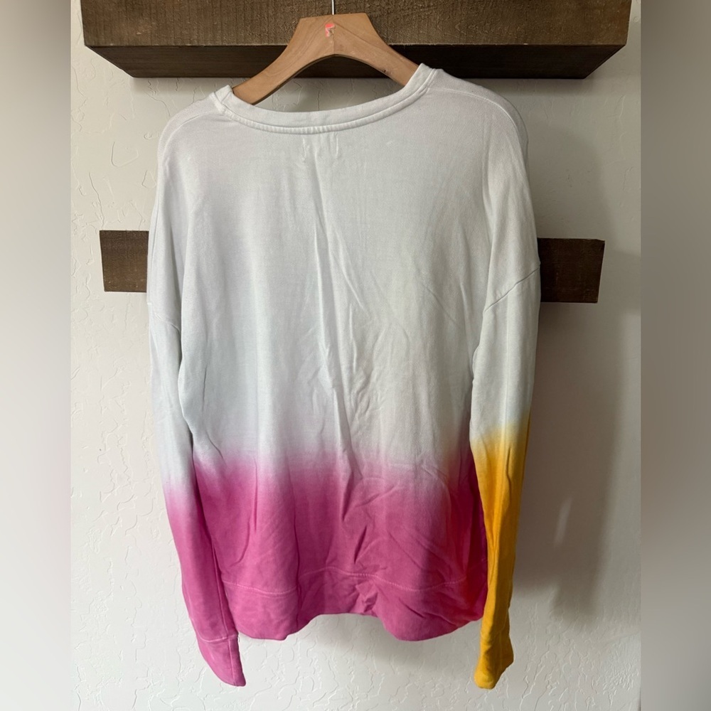 Sundry|Boho Dip dyed ombré  Pink and Yellow Crewneck Sweatshirt•••size large - Picture 5 of 13